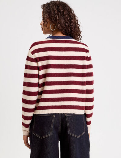 Gilet manches longues bordeaux femme
