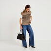 Pull sans manches marron femme