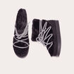 Bottines fausse fourrure à lacets noir femme