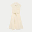 Robe midi &eacute;vas&eacute;e manches tr&egrave;s courtes jaune pastel femme