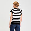 Pull sans manches col chemise noir femme