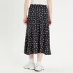 Jupe midi évasée fluide noir femme