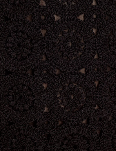 Robe droite crochet noir femme