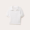 Polo manches courtes ajouré blanc femme