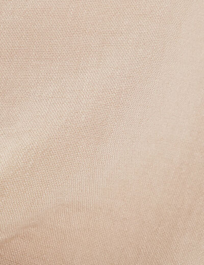 Blouse manches 3/4 nouée beige femme