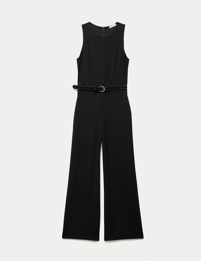 Combinaison ajust&eacute;e sans manches noir femme