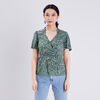 Blouse manches courtes vert pastel femme
