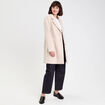 Manteau long boutonn&eacute; beige femme