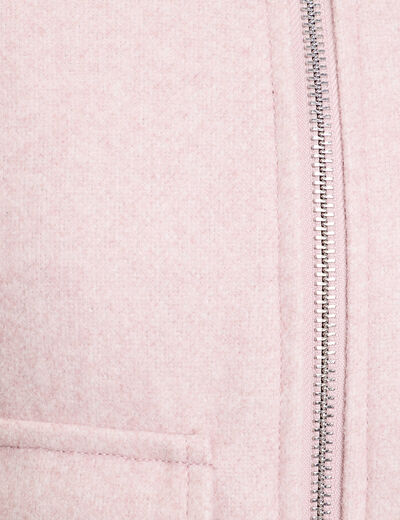 Veste zippée rose poudrée femme