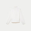 Blouse ample col montant manches longues ecru femme