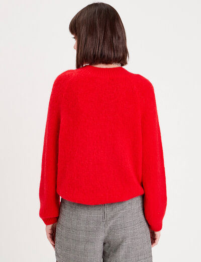 Pull manches longues rouge femme