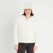 Gilet doublé à capuche ecru femme