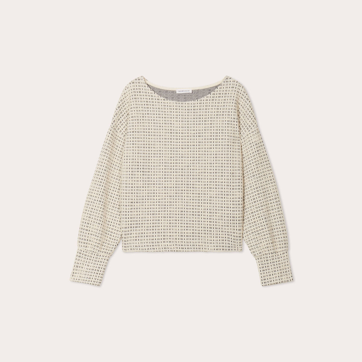Sweat manches longues ecru femme