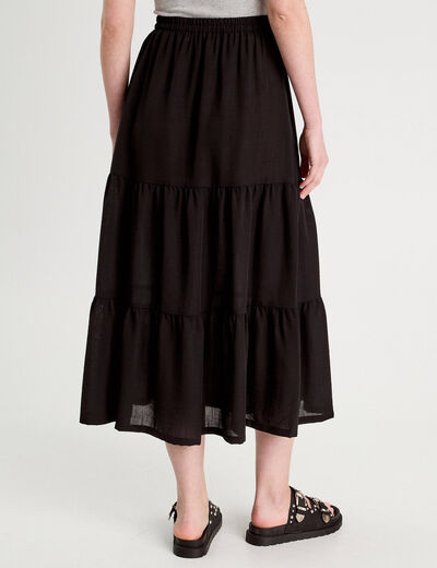 Jupe évasée longue noir femme