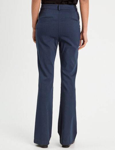 Pantalon bootcut à pont bleu marine femme