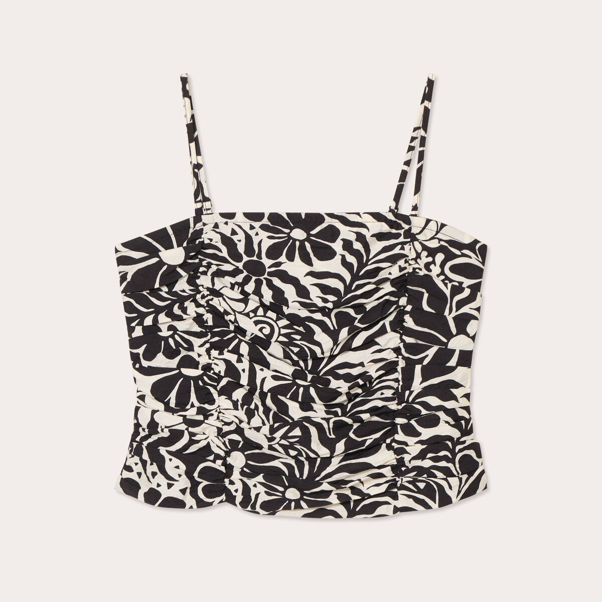 Bustier bretelles fines ecru femme