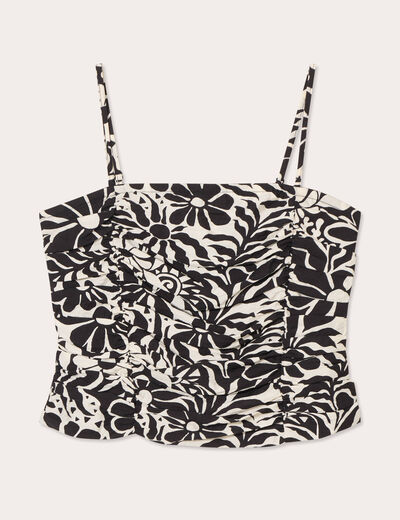 Bustier bretelles fines ecru femme