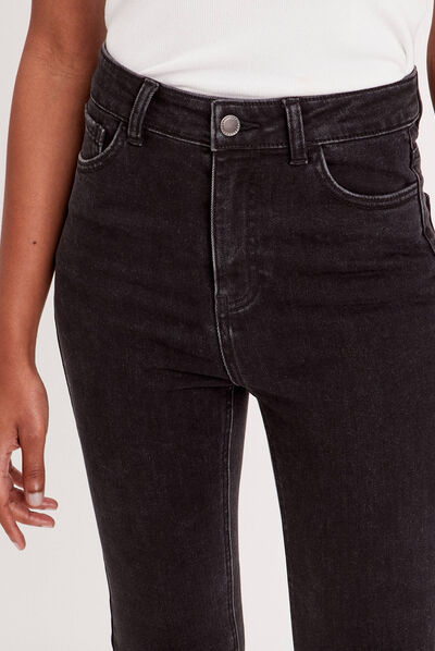 Jeans skinny intérieur gratté chaud denim noir femme