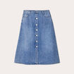 Jupe longue trapèze en jean denim double stone femme