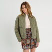 Veste matelassée zippée vert kaki femme