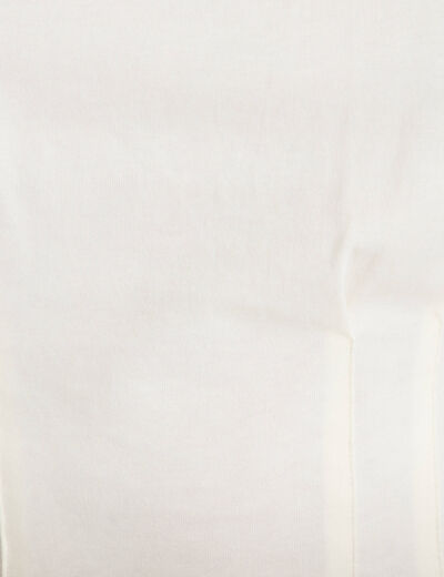 T-shirt cintr&eacute; col rond manches courtes ecru femme