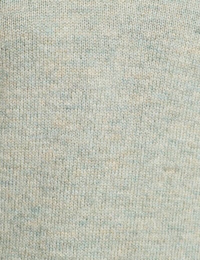 Pull manches longues col en V vert pastel femme