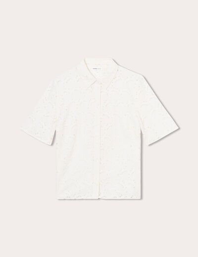 Chemise broderie anglaise ecru femme
