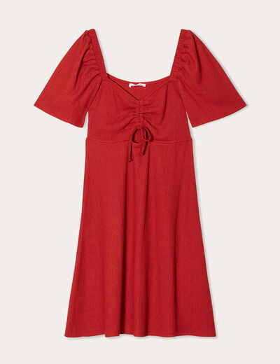 Robe droite avec noeud vieux rose femme