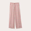 Pantalon large taille haute rose femme