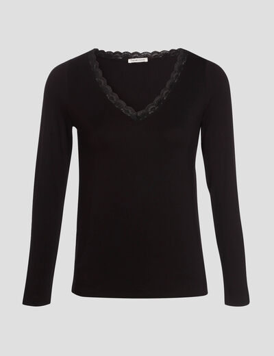 T-shirt manches longues noir femme