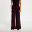 Pantalon bootcut en tweed violet fonc&eacute; femme