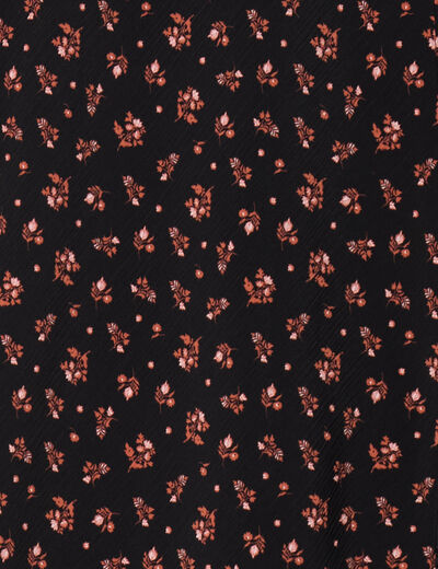Jupe midi droite fendue noir femme