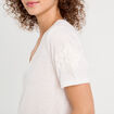 T-shirt manches courtes ecru femme