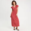 Robe longue évasée vieux rose femme