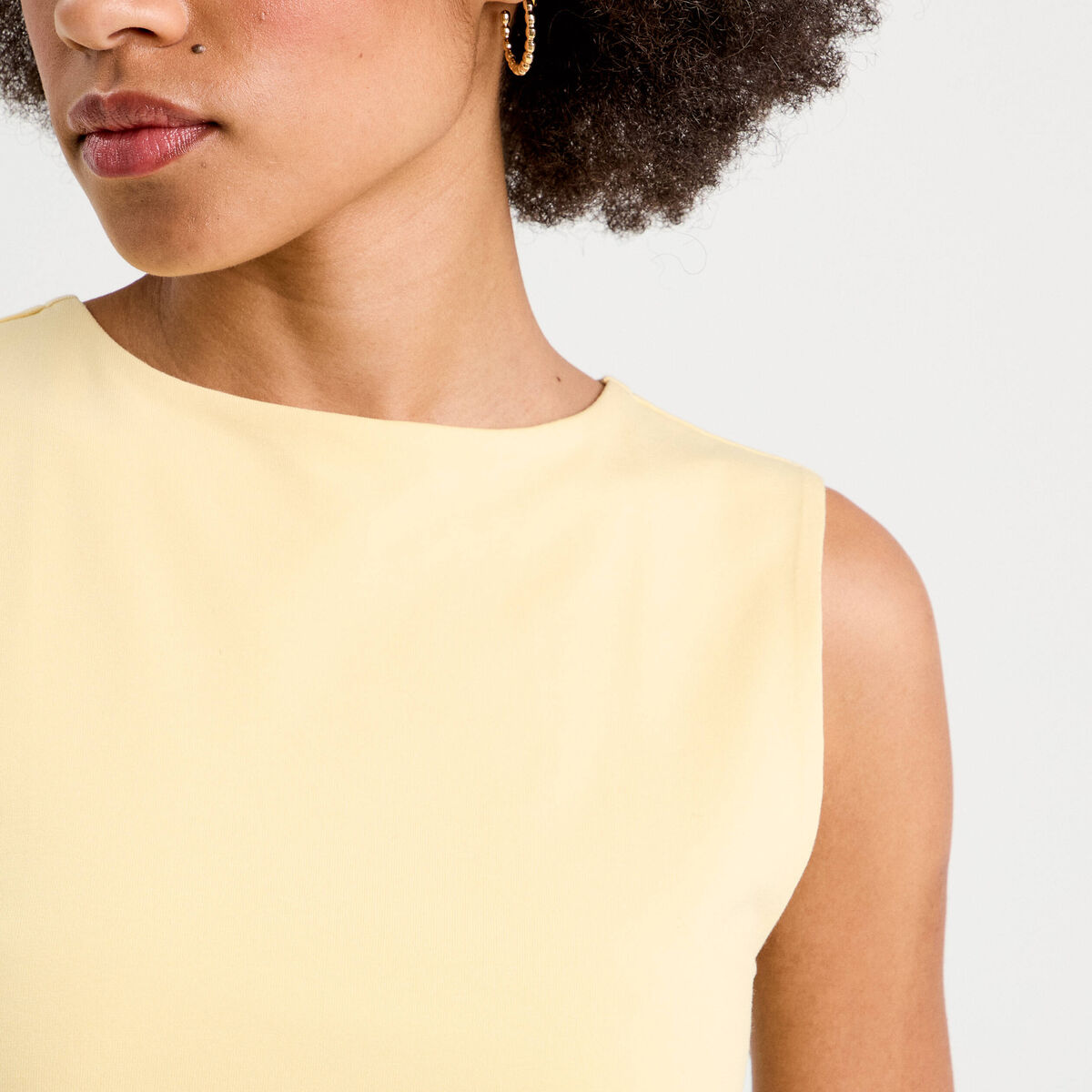Débardeur cropped jaune clair femme