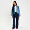 Pantalon large &agrave; pinces bleu marine femme
