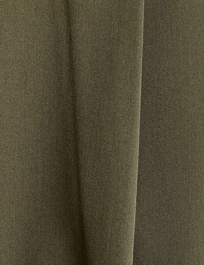 Pantalon large &agrave; pinces vert kaki femme
