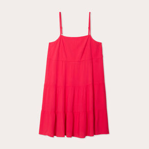 Robe évasée bretelles fines rose framboise femme