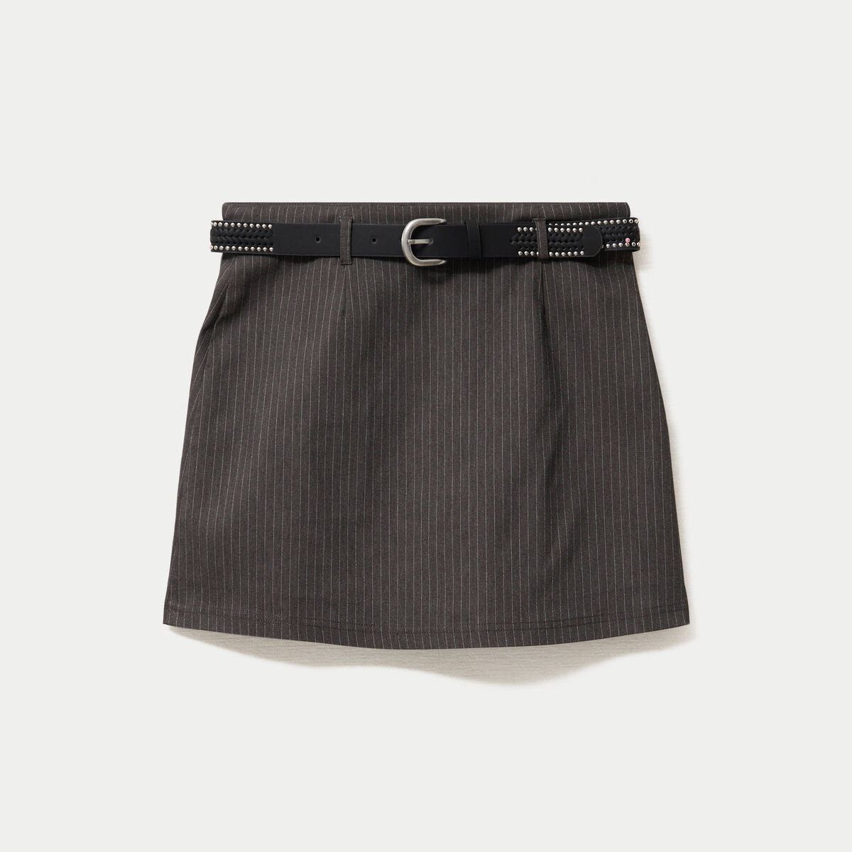 Jupe avec ceinture amovible gris femme