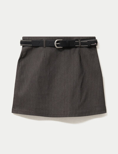 Jupe avec ceinture amovible gris femme