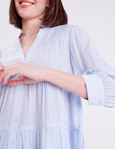 Blouse manches 3/4 beige femme