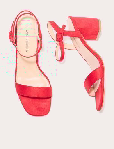 Sandales à talons rouge femme