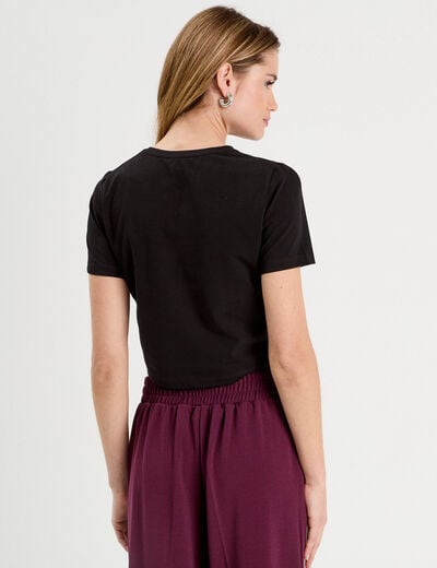 T-shirt cropped noir femme