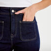 Jean wide leg cropped taille haute denim brut femme