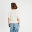 Pull manches courtes clous ecru femme