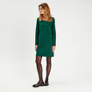 Robe évasée dos ouvert vert foncé femme