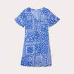 Robe évasée détails noeuds bleu femme
