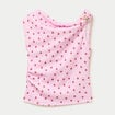 Top pliss&eacute; col bardot sans manches rose clair femme