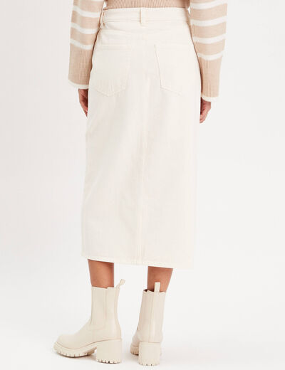 Jupe crayon taille standard ecru femme
