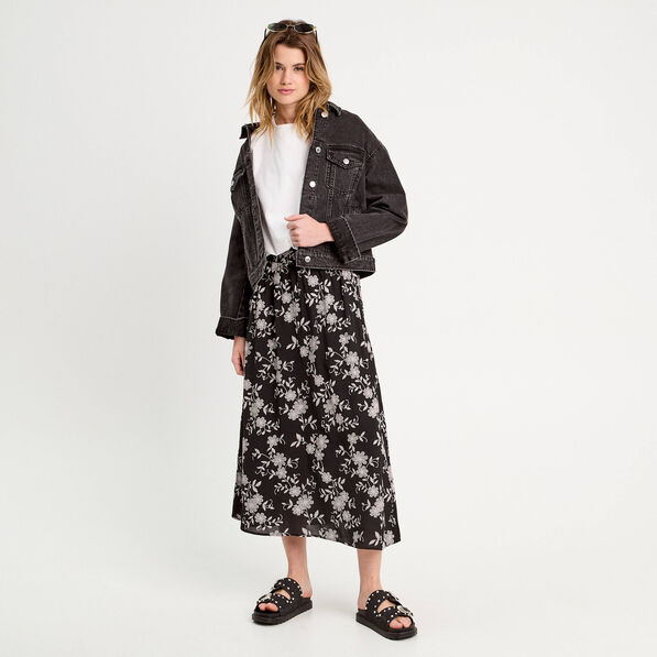 jupe longue evasee noir femme Jupe longue évasée noir femme